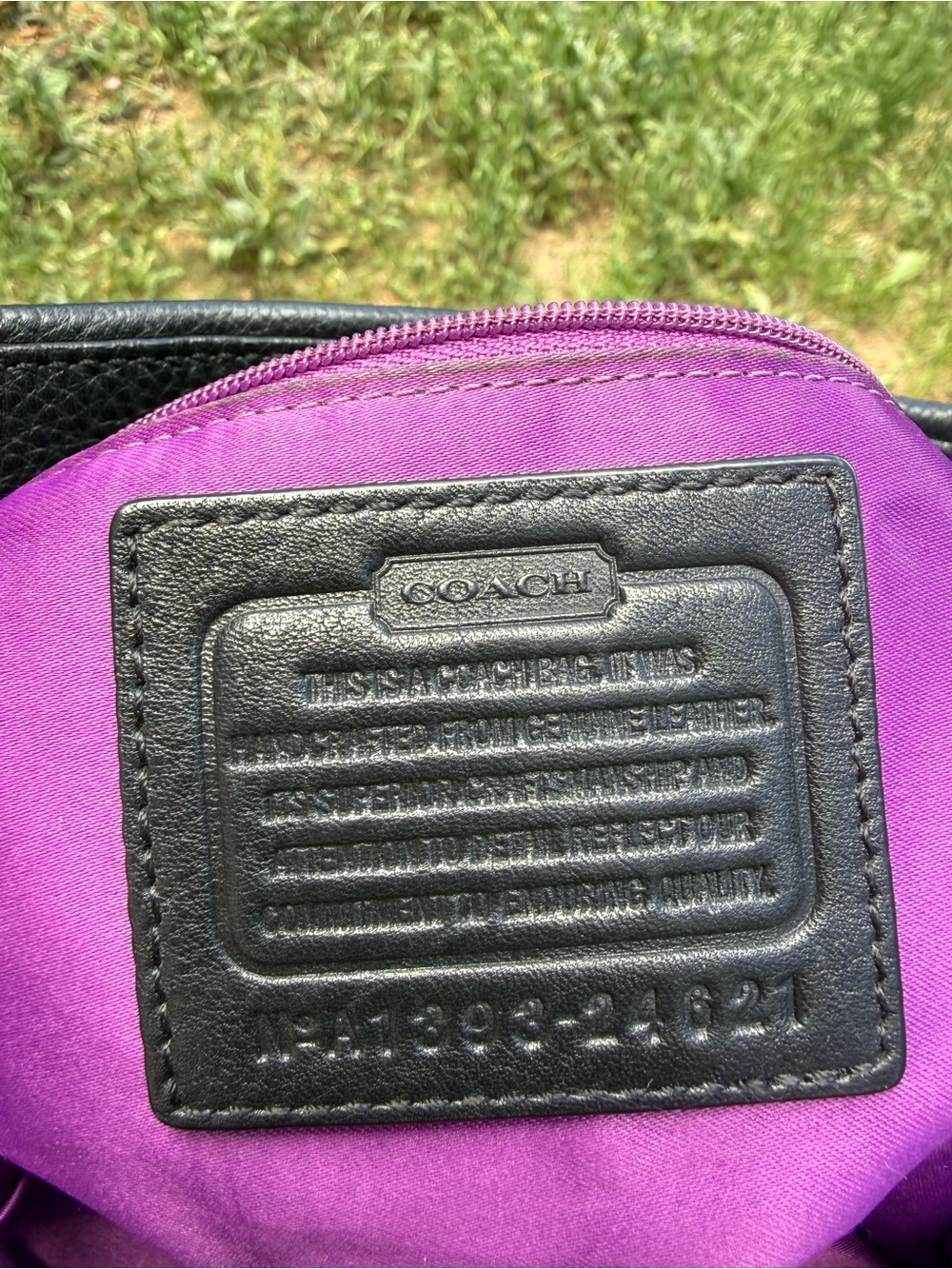Coach Madison “Phoebe” 
Black Leather Shoulder Hobo with Gold-Tone Accents. - Picture 5 of 10